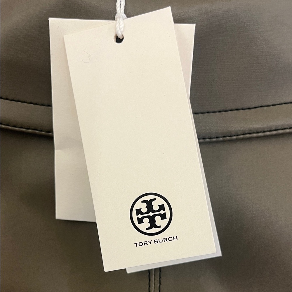 NWT Tory Burch Tan Rubberized Single-Breasted Coat - Picture 2 of 5